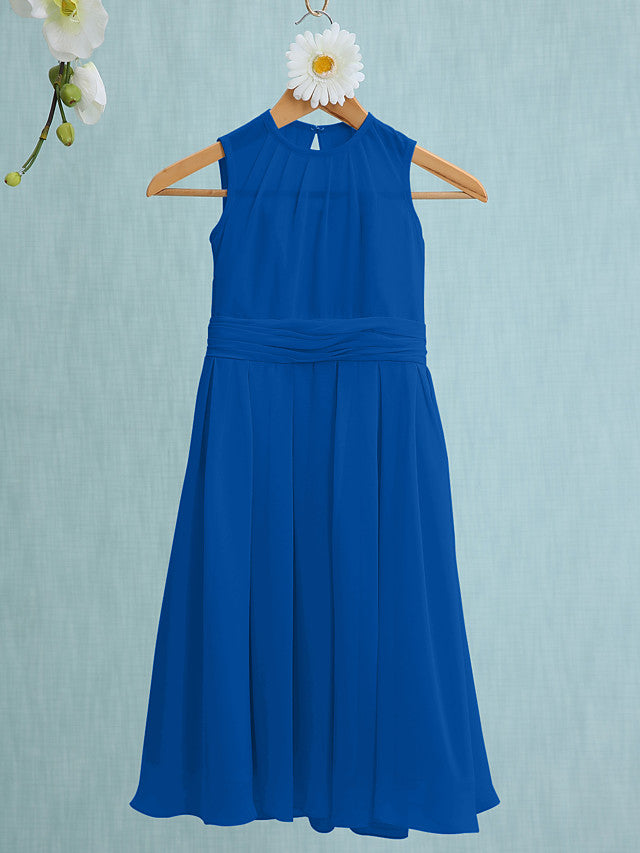 Jewel Sleeveless Knee Length Flower Girl Dress with Tulle