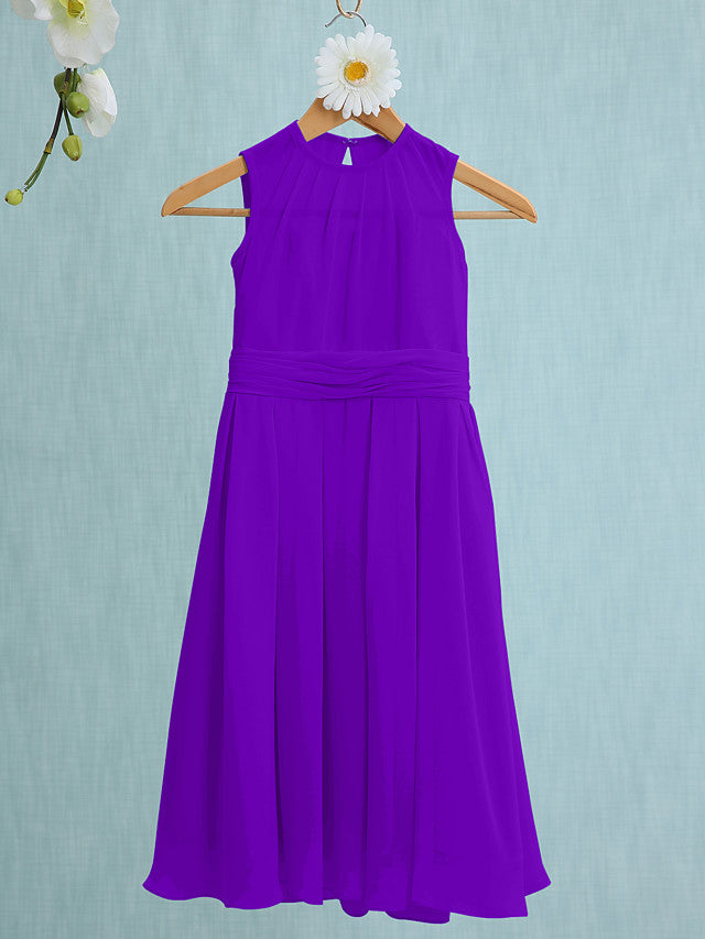 Jewel Sleeveless Knee Length Flower Girl Dress with Tulle
