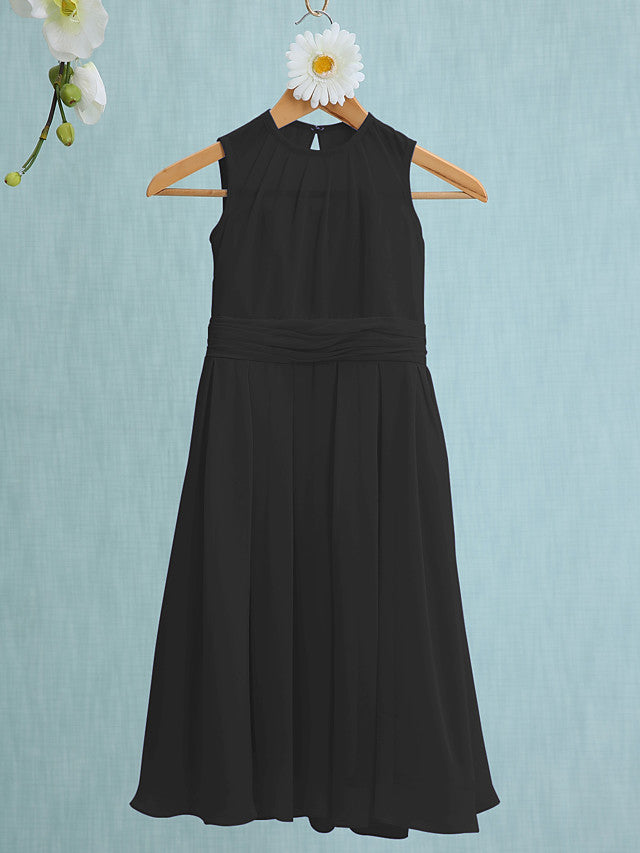 Jewel Sleeveless Knee Length Flower Girl Dress with Tulle