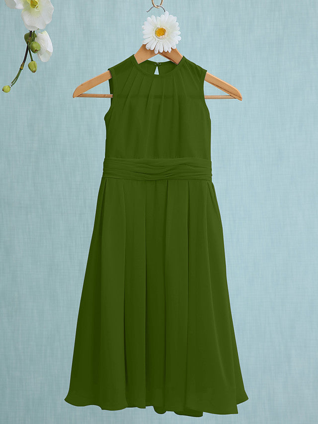 Jewel Sleeveless Knee Length Flower Girl Dress with Tulle