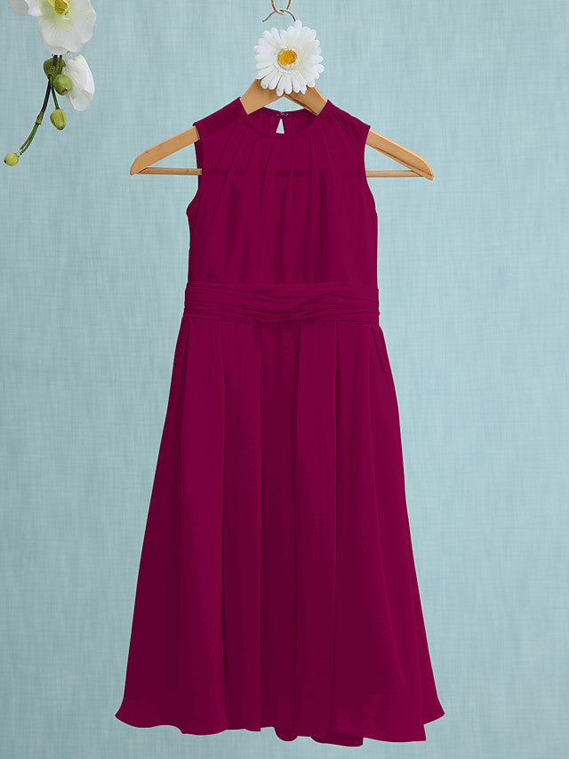 Jewel Sleeveless Knee Length Flower Girl Dress with Tulle