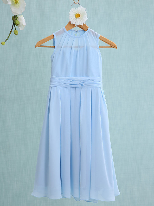 Jewel Sleeveless Knee Length Flower Girl Dress with Tulle