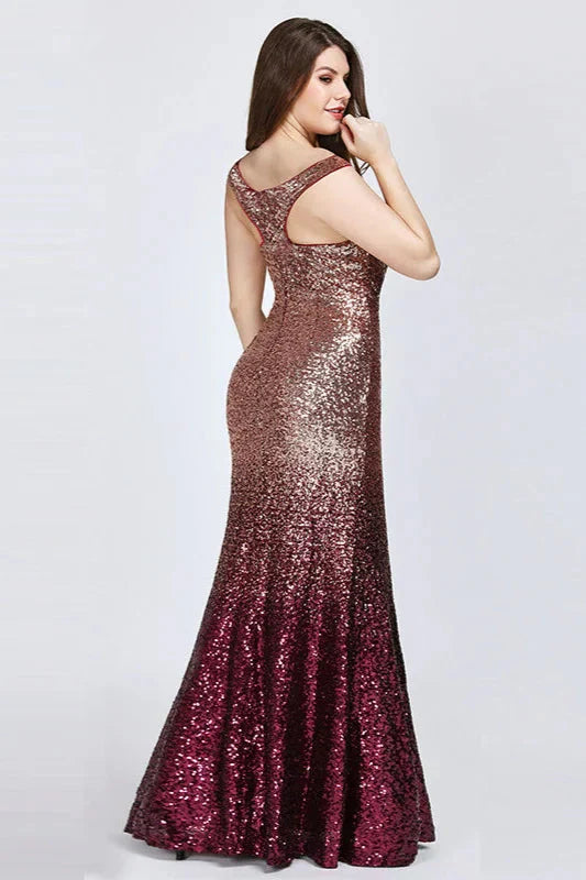 New Arrival Plus Size Prom Dress Sequins Mermaid Long Evening Gowns