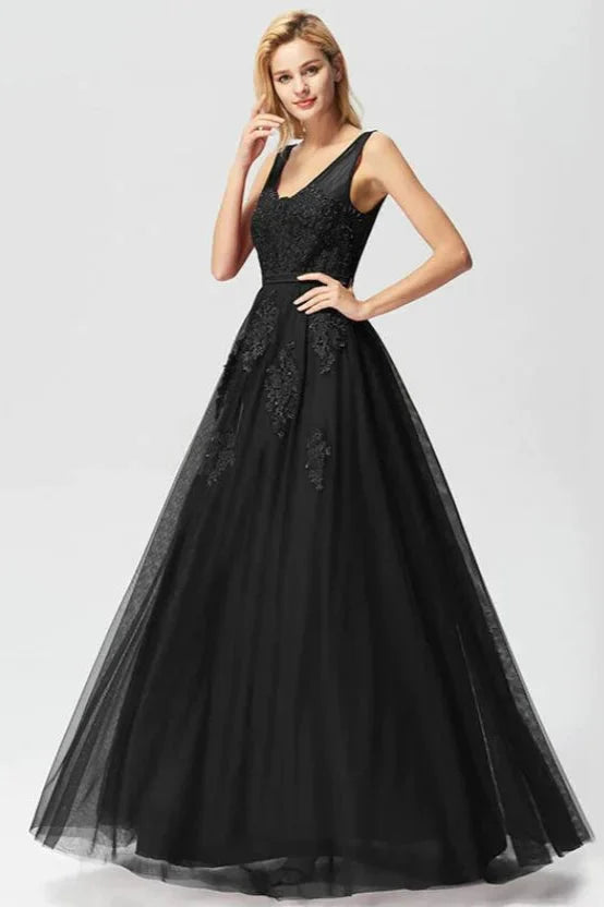 New Arrival Sleeveless Lace Appliques Long Evening Prom Dress Online