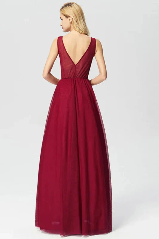New Arrival Sleeveless Lace Appliques Long Evening Prom Dress Online