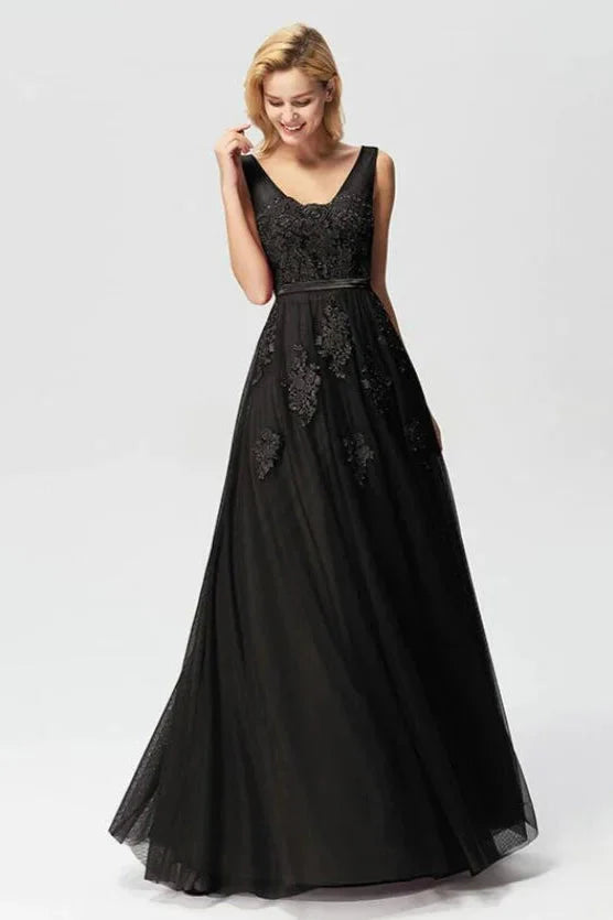 New Arrival Sleeveless Lace Appliques Long Evening Prom Dress Online