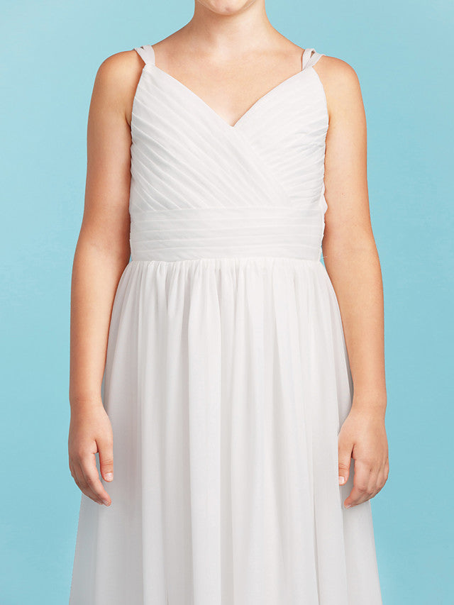 Princess A-Line Spaghetti Strap Chiffon Flower Girl Dress With Sash for Weddings