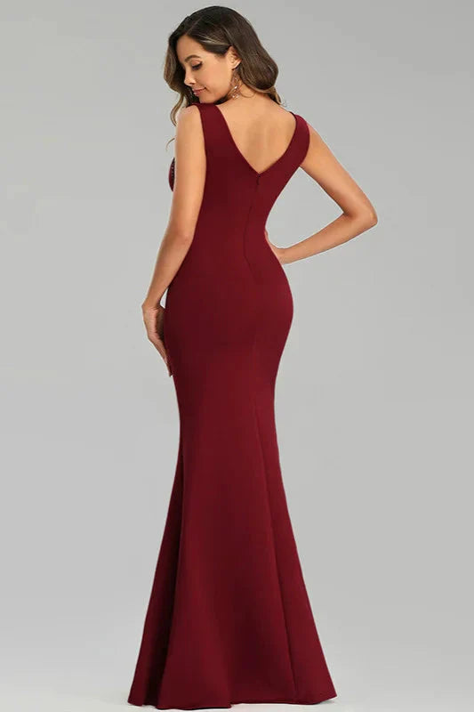 Sparkle Burgundy Sequins Mermaid Long Evening Prom Gowns