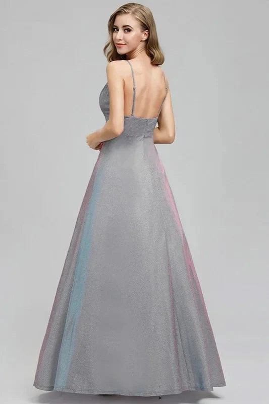Sparkle V-Neck Sleeveless Long Evening Prom Dress Online