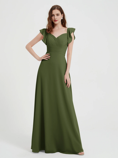 Sweetheart Drifting Sleeves Chiffon Dress