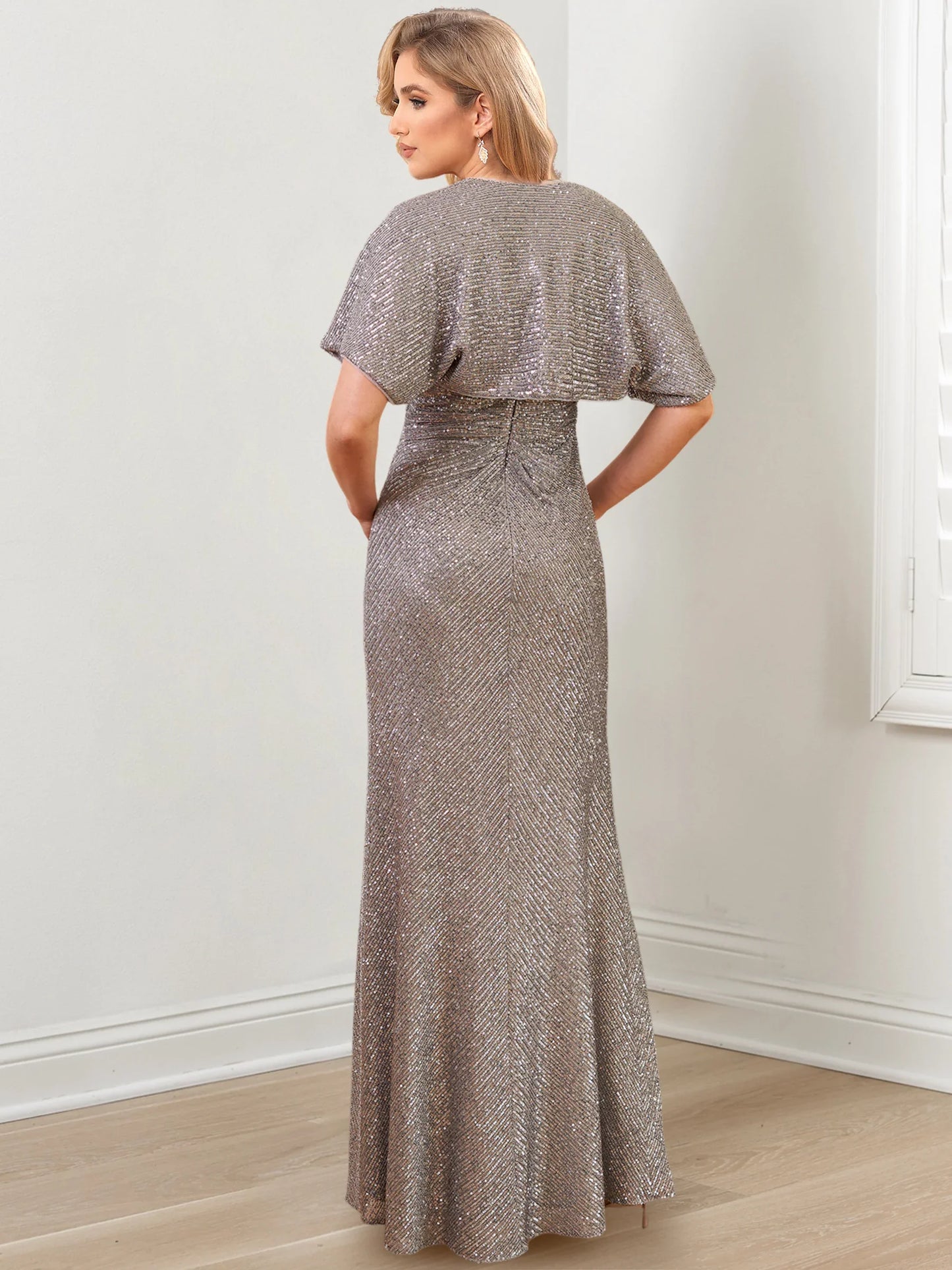 Tight/straight leg shoulder to ground length mother of the bride dresses