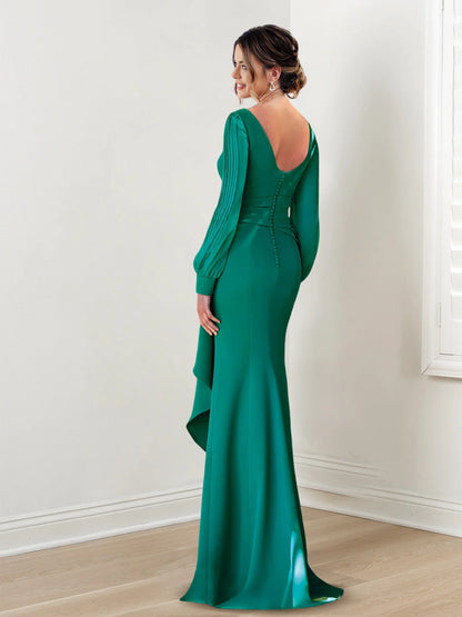 Tight fit/cylindrical low round sleeveless mother of the bride dresses