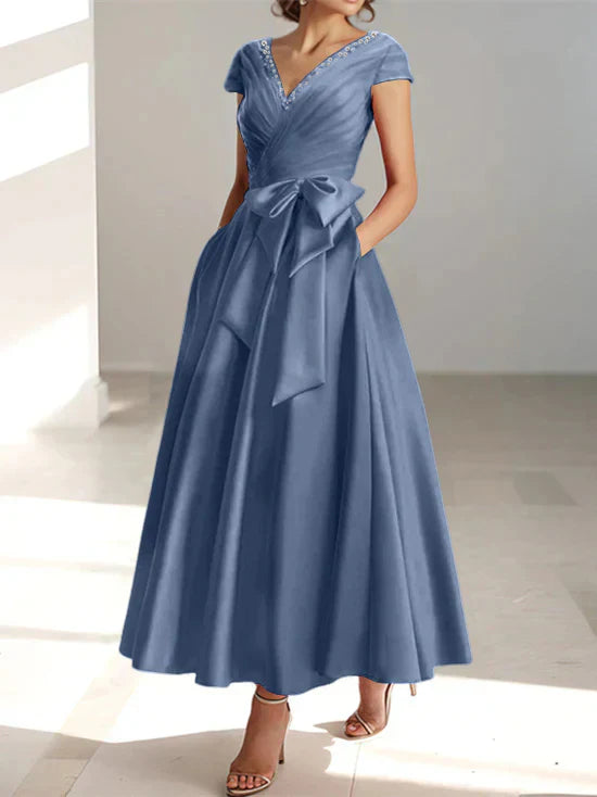 A-line/Princess V-neck pocket mother of the bride dresses