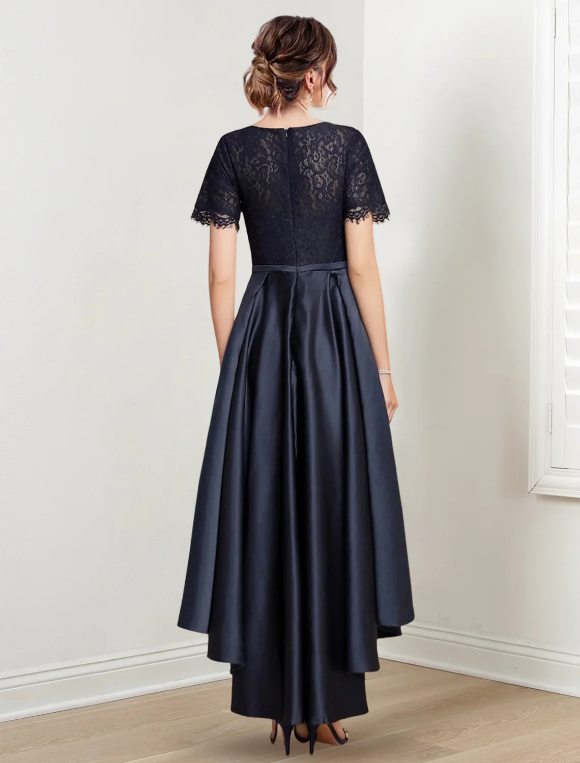 A-line/Princess Jewel Neck Asymmetric Mother of the bride dresses