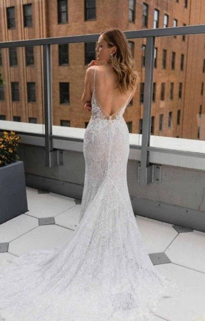 Detachable Wedding Dresses Mermaid Spaghetti Straps Tulle Lace Backless Dubai Arabic Wedding Gown Bridal Dress Vestido De Noiva - RongMoon