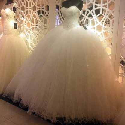 Bling Bling Sequins Beaded Sweetheart Ball Gowns Wedding Dresses