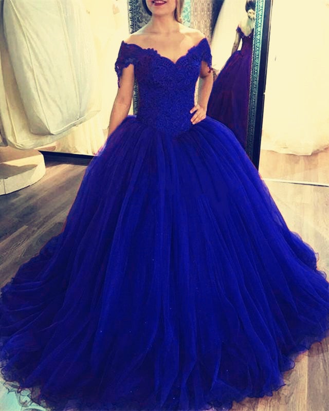 Burgundy Wedding Dresses Ball Gowns Lace Off The Shoulder