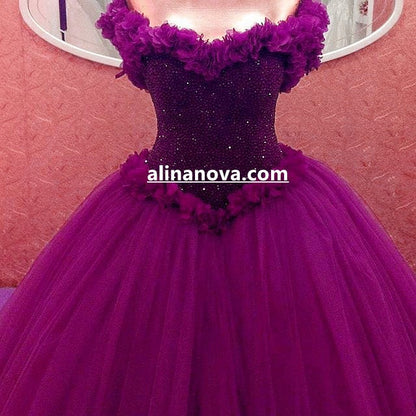 Beaded Sweetheart Corset Wedding Dresses Ball Gowns With Flowers