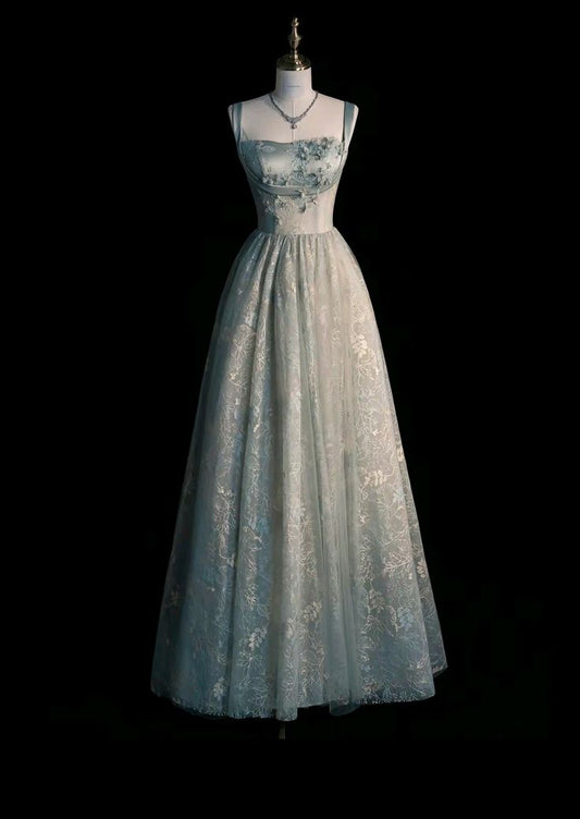 👑 Enchanted Satin&Tulle A-line Ballgown for Party &Birthday– Appliqués& Embroidery for Quinceañera &Prom Nights ED01211