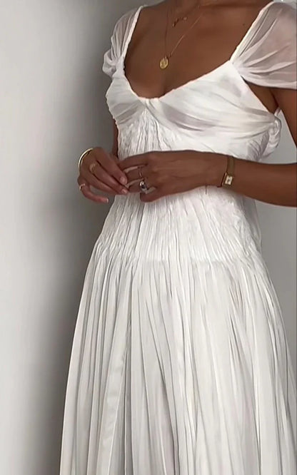 💍Elegant White A-Line Long Prom Dress for Events-Enchanted Chiffon Wedding Dress ED01511