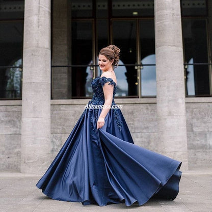 Elegant Ball Gowns Off Shoulder Wedding Dresses Lace Flowers Beaded