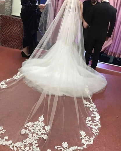 Elegant Lace Embroidery Sweetheart Corset Mermaid Wedding Dresses