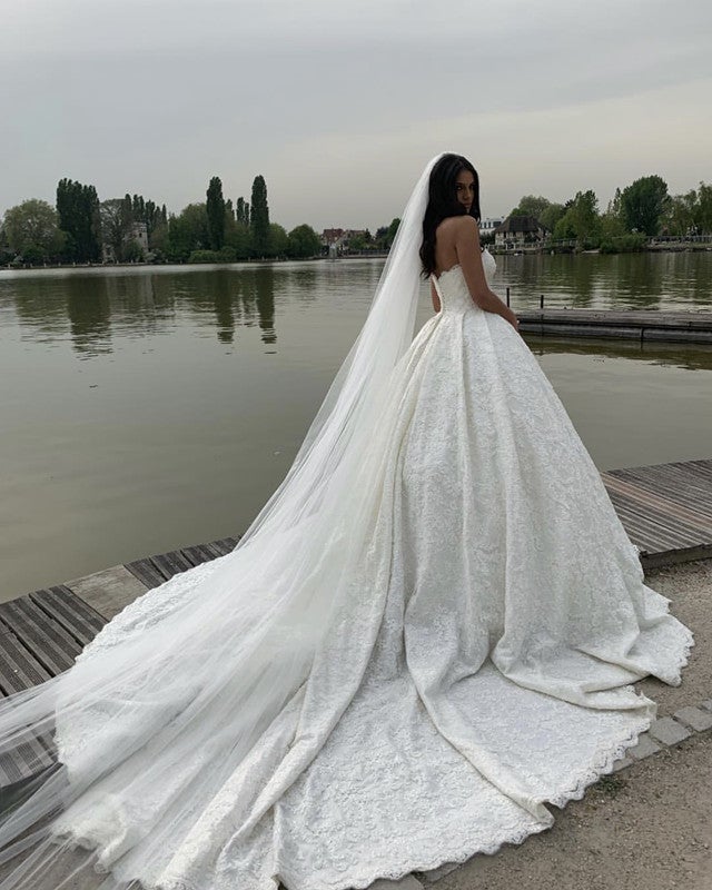 Lace Sweetheart Wedding Dress Ball Gown