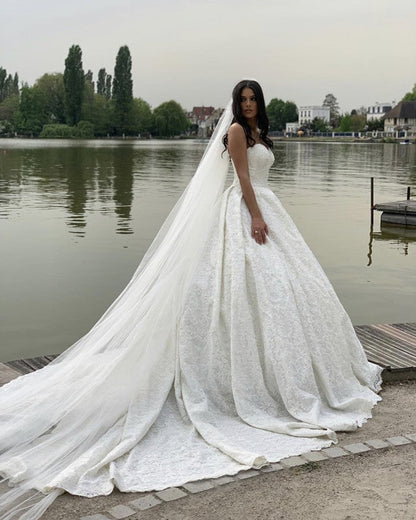 Lace Sweetheart Wedding Dress Ball Gown