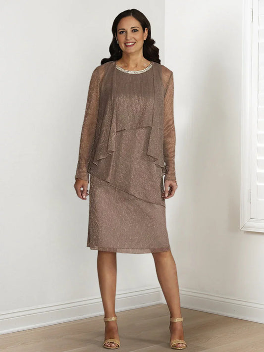 Sequin and jacket tight fitting/straight leg mother of the bride dresses
