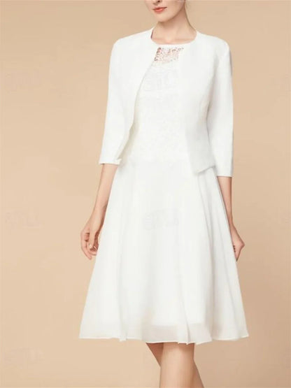 A-line/Princess 3/4 long sleeved knee length mother of the bride dresses