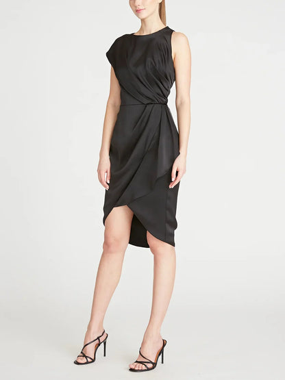 Ruffle edge A-line/Princess low round sleeveless knee length mother of the bride dresses
