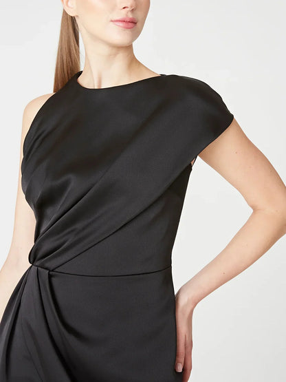 Ruffle edge A-line/Princess low round sleeveless knee length mother of the bride dresses