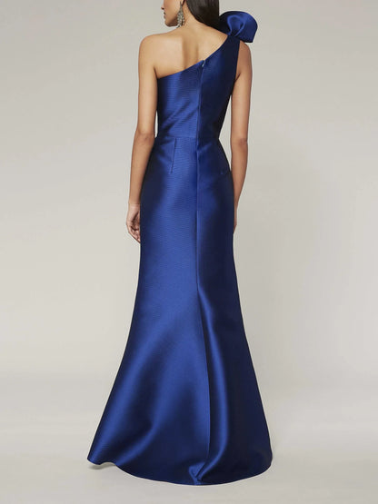 A-line/Princess One Shoulder Sleeveless Floor Slit Mother of the bride dresses