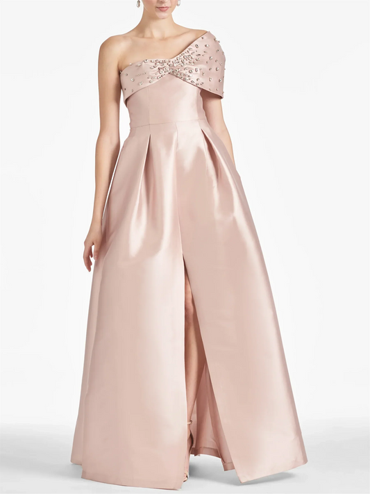 A Line/Princess One Shoulder to Floor Length mother of the bride dresses