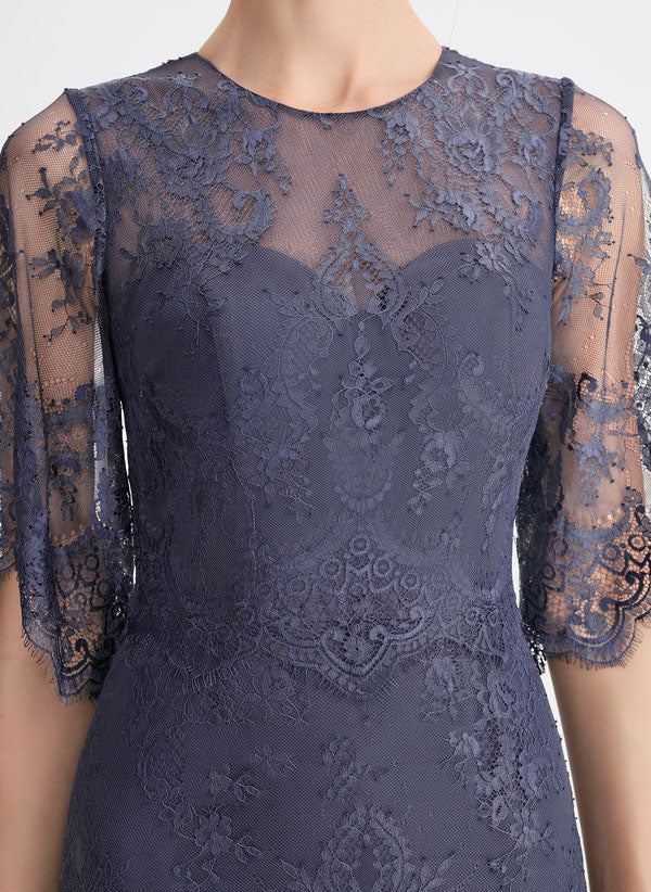 Elegant executive with low round neck and tight straight lace Mother Of The Bride Dresses