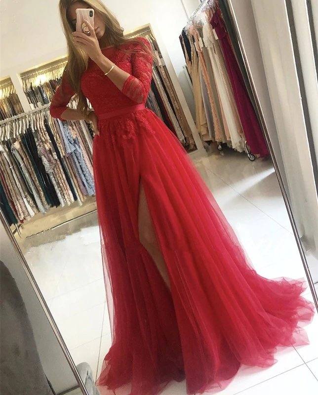Pink Tulle Bridesmaid Dresses With Sleeves - RongMoon
