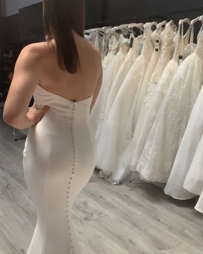 Sexy Sweetheart Wedding Dress Mermaid Sweep Train
