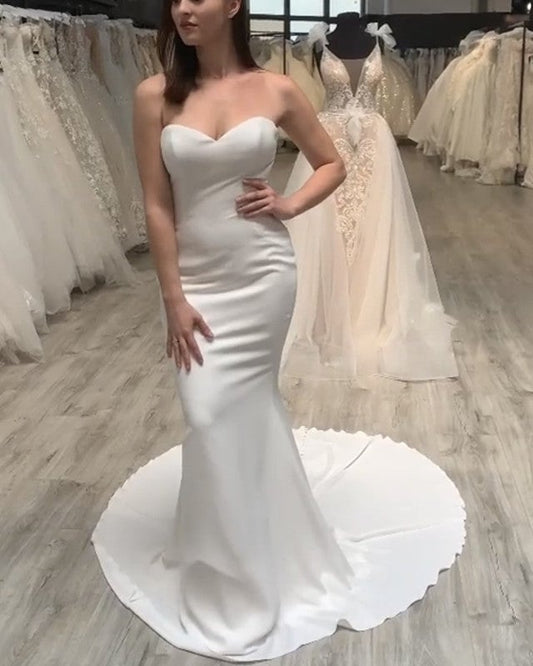 Sexy Sweetheart Wedding Dress Mermaid Sweep Train