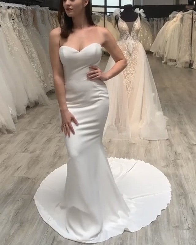 Sexy Sweetheart Wedding Dress Mermaid Sweep Train
