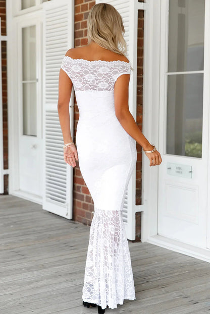 Chic Off-the-Shoulder Mermaid Lace Long Evening Dress