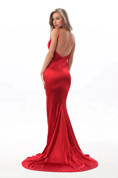 Chic Spaghetti-Straps V-Neck Prom Dress Long Mermaid Evening Gowns Online