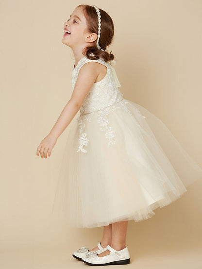 Elegant A-Line Knee Length Dress with Beading and Appliques