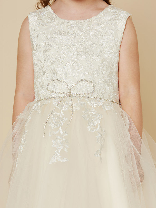 Elegant A-Line Knee Length Dress with Beading and Appliques