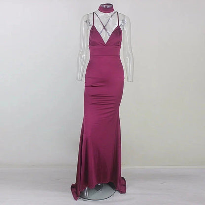 Elegant V-Neck Mermaid Prom Dresses Long Evening Gowns