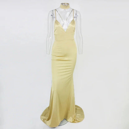 Elegant V-Neck Mermaid Prom Dresses Long Evening Gowns