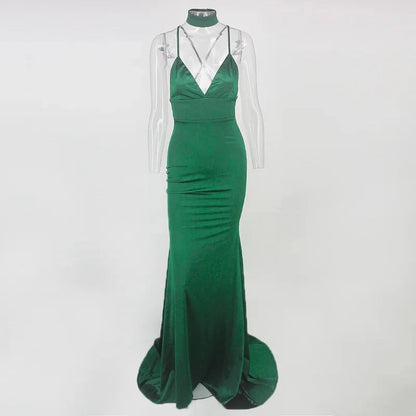 Elegant V-Neck Mermaid Prom Dresses Long Evening Gowns