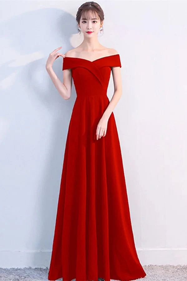 Fabulous Off-the-Shoulder Long Evening Dress Zipper Back