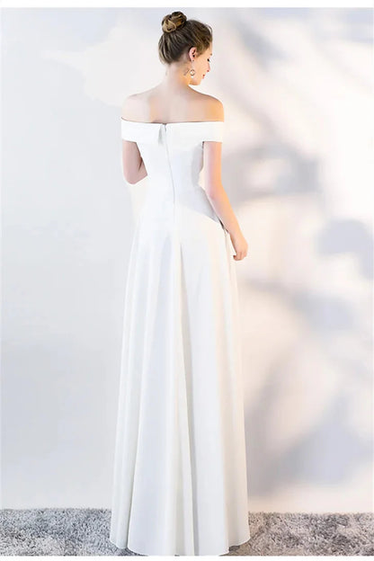 Fabulous Off-the-Shoulder Long Evening Dress Zipper Back