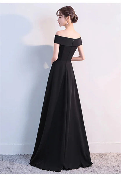 Fabulous Off-the-Shoulder Long Evening Dress Zipper Back