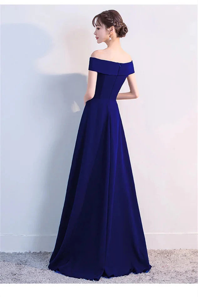 Fabulous Off-the-Shoulder Long Evening Dress Zipper Back